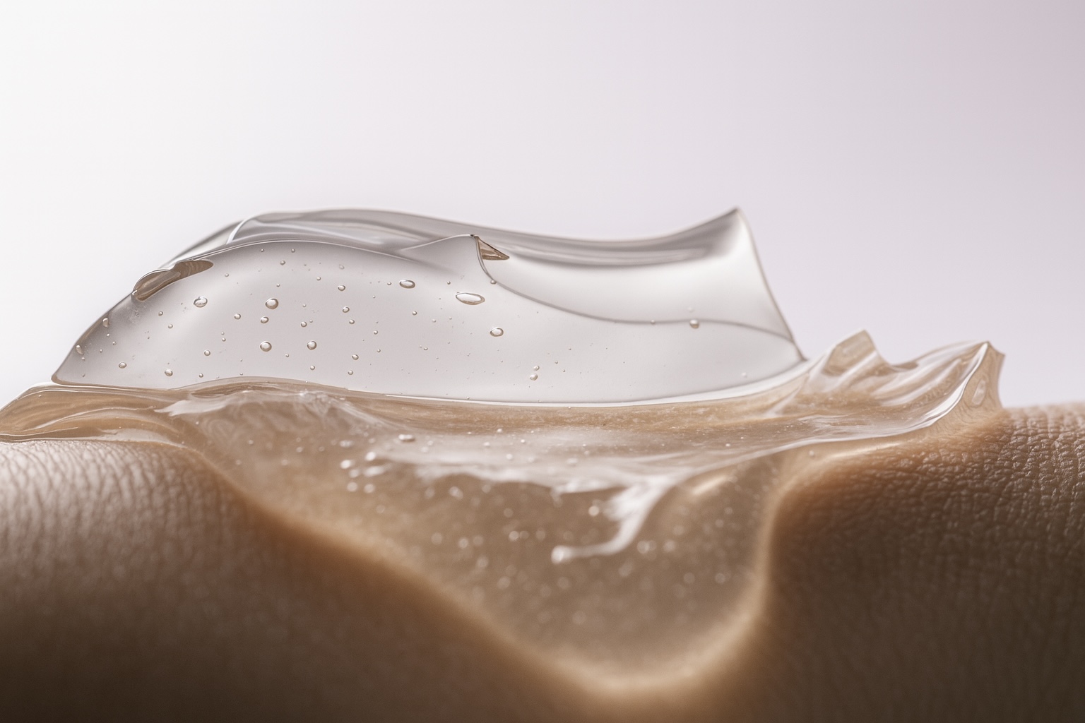 Текстура прозорого гелю KIRI.CO на шкірі